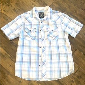 Machine Company brand plaid button down shirt size Large
